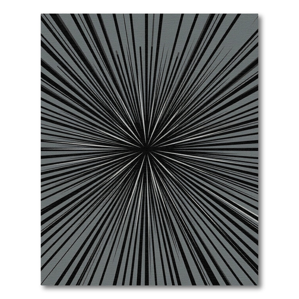 Monochromatic Radial Burst Abstract Art Rug
