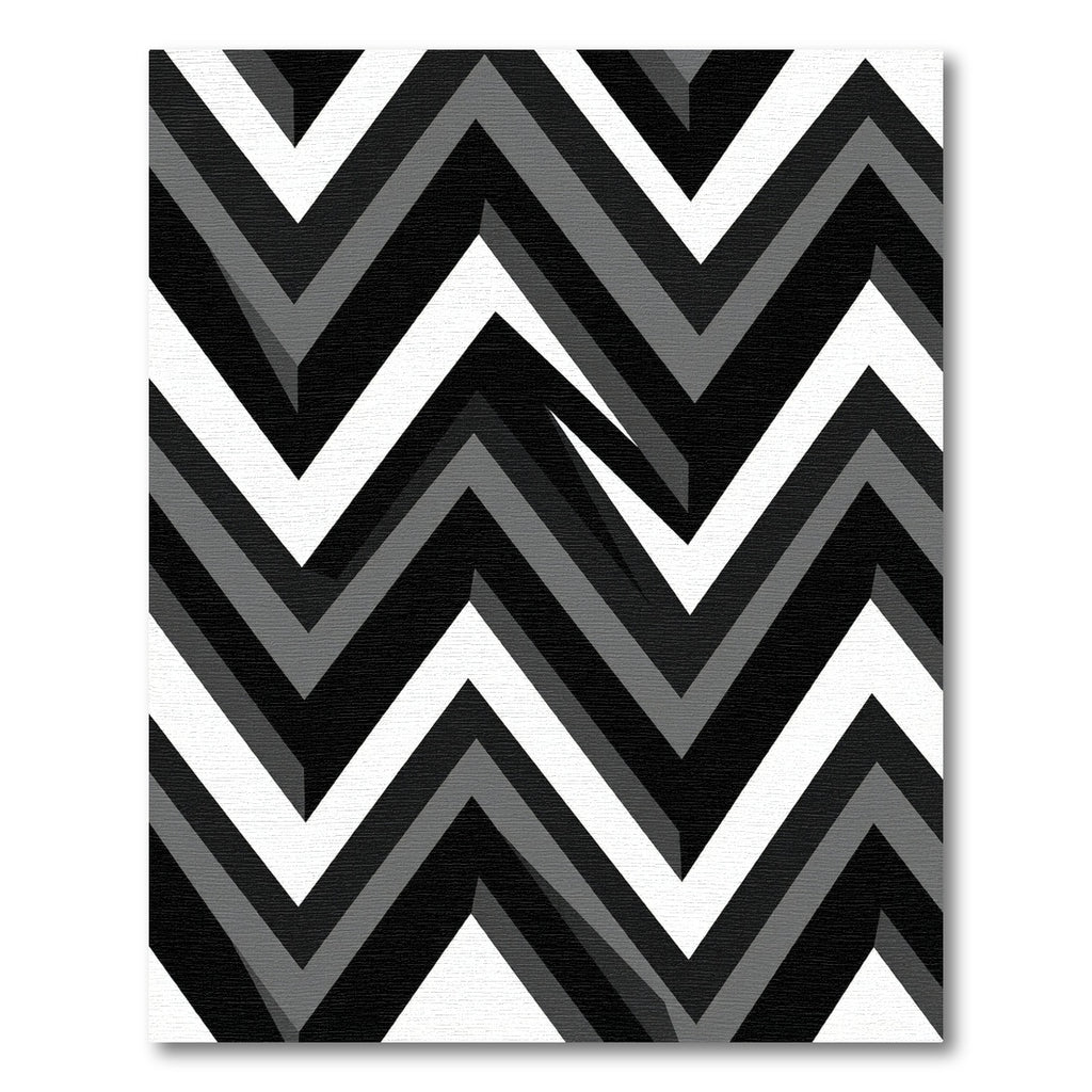 Modern Monochrome Geometric Zigzag Rug