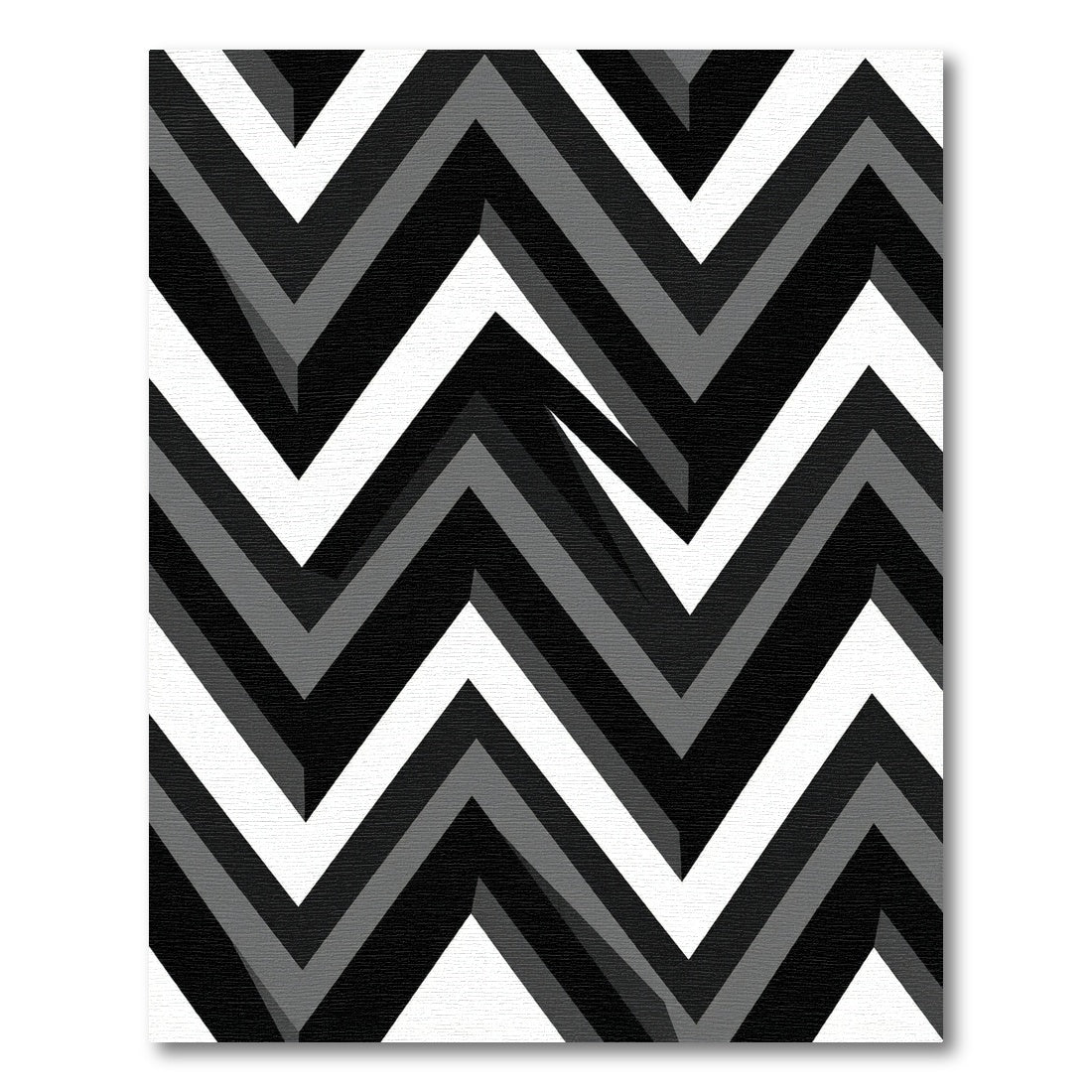 Modern Monochrome Geometric Zigzag Rug