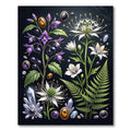 Gothic Floral Crystal Botanical Illustration Rug