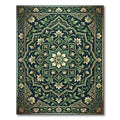 Dark Teal Floral Medallion Mandala Rug