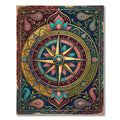 Opulent Jewel Tone Compass Lotus Mandala Rug