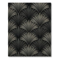 Art Deco Black Palm Fan Rug