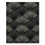 Art Deco Black Palm Fan Rug