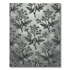 Grayscale Floral Branch Repeating Pattern Rug
