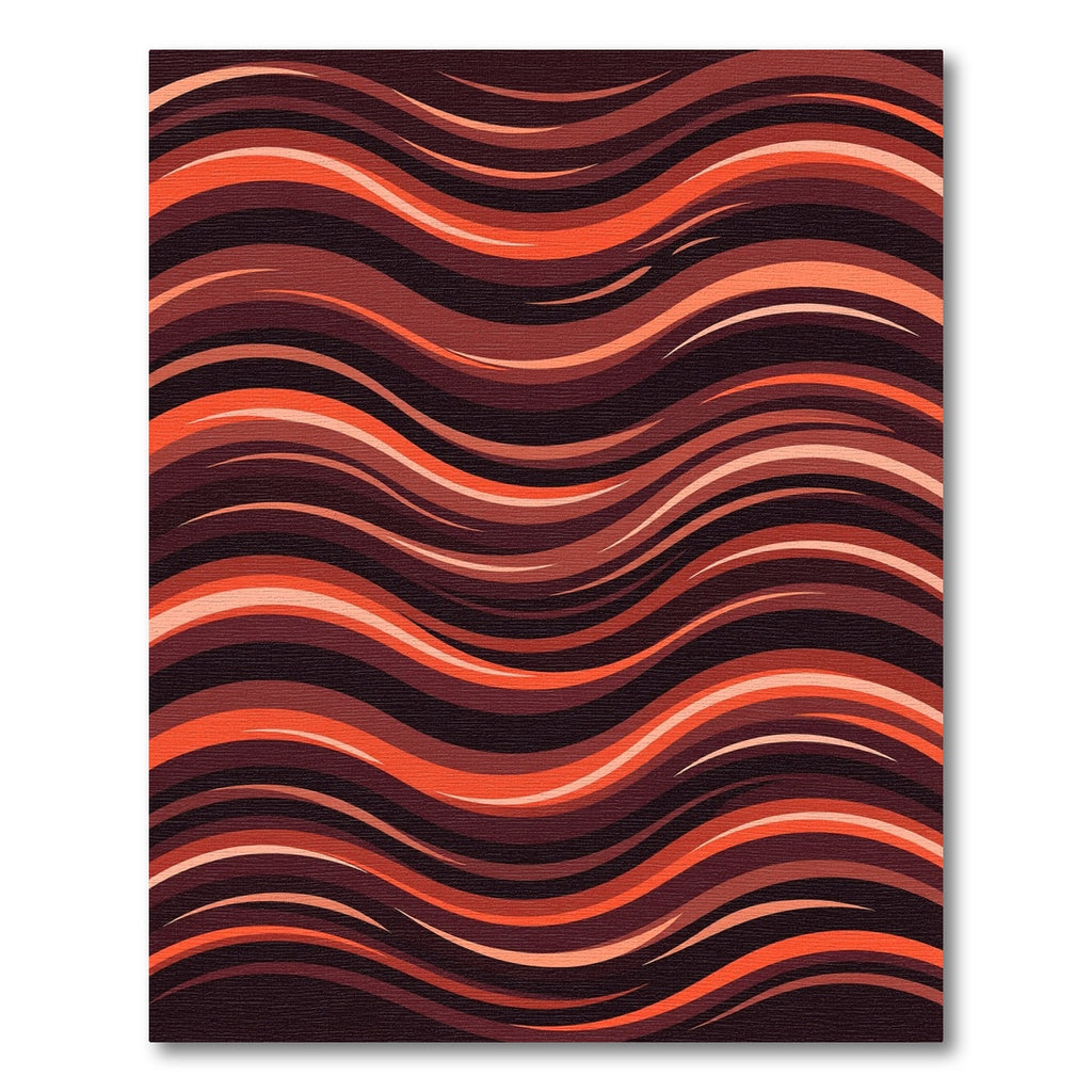 Rich Auburn Wave Abstract Rug