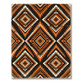 Orange Black Diamond Geometric Kilim Rug