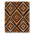 Orange Black Diamond Geometric Kilim Rug