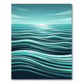 Serene Teal Abstract Ocean Wave Rug