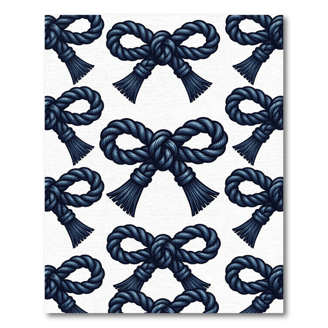 Navy Nautical Rope Knot Bow Rug