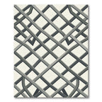 Sophisticated Monochrome Geometric Interlocking Grid Rug