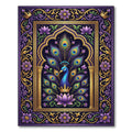 Royal Peacock Purple Lotus Gold Filigree Rug