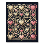 Blush Gold Intertwined Heart Lattice Rug