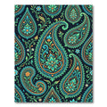 Teal and Golden Ornate Paisley Swirl Rug