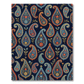 Navy Blue Floral Paisley Tapestry Rug