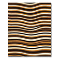Earthy Brown Wavy Organic Stripe Area Rug