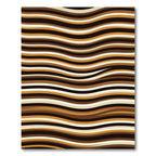 Earthy Brown Wavy Organic Stripe Area Rug
