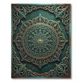 Teal and Gold Ornate Mandala Medallion Rug