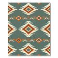 Teal Diamond Geo Geometric Stripes Rug