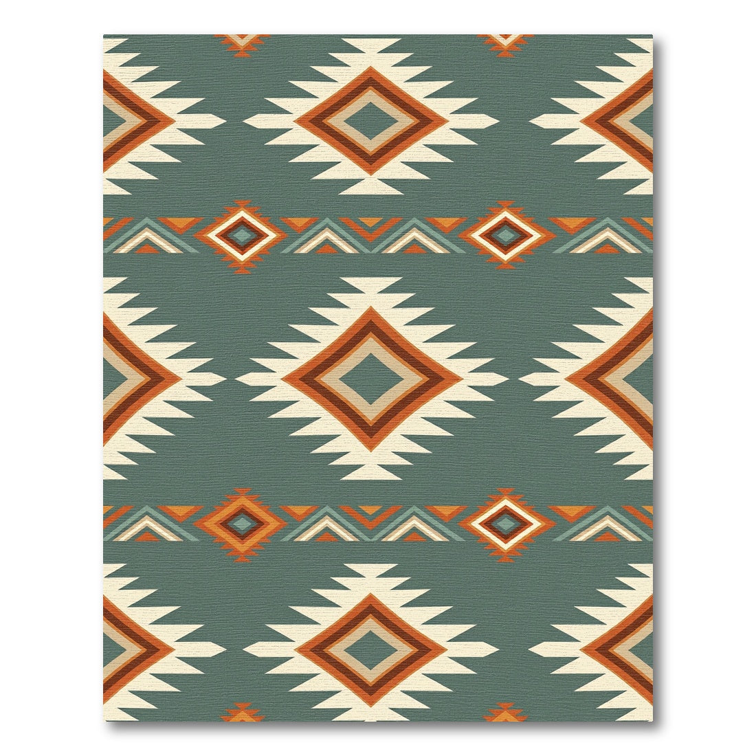 Teal Diamond Geo Geometric Stripes Rug