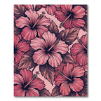 Pink Hibiscus Floral Garden Rug