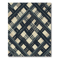 Monochromatic Abstract Line Plaid Rug