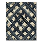Monochromatic Abstract Line Plaid Rug