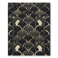 Elegant Art Deco Charcoal Shell Arch Rug