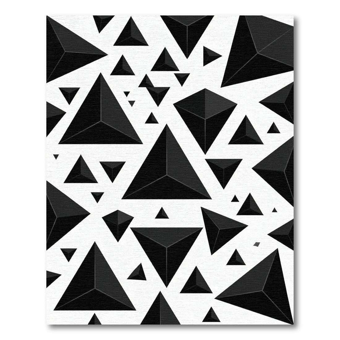 Black Geometric Pyramid Cluster Rug