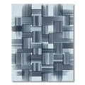 Minimalist Navy Blue Pencil Stripe Grid Rug