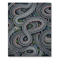 Abstract Winding Gray Racing Track Grid Rug