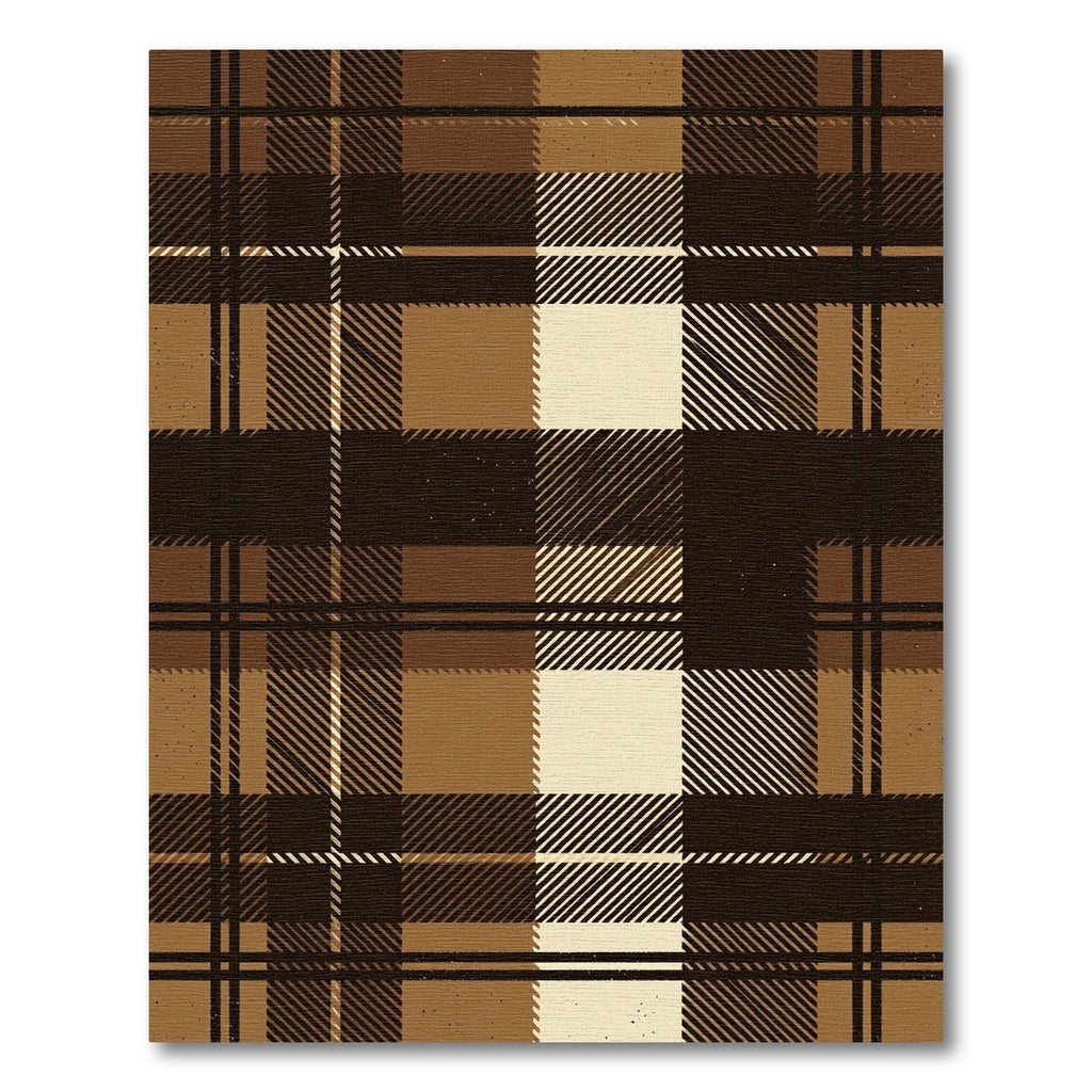 Earthy Brown Plaid Checkered Harmony Rug