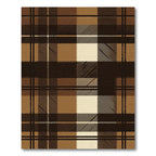 Earthy Brown Plaid Checkered Harmony Rug