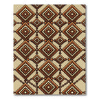 Geometric Bronze Diamond Chain Link Rug