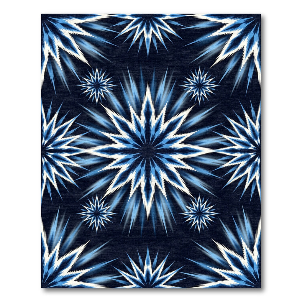Explosive Blue Starburst Burst Rug