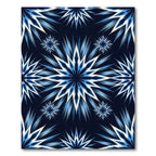 Explosive Blue Starburst Burst Rug