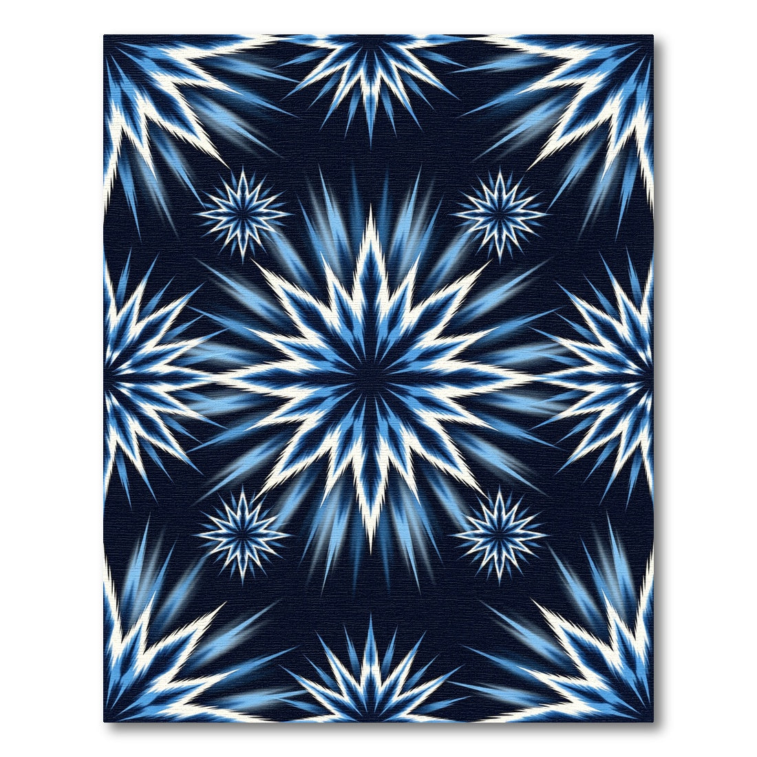Explosive Blue Starburst Burst Rug