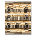 Coastal Sand Dune Beach Cabana Wave Rug