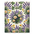 Elegant Lavender and Yellow Rose Bouquet Rug