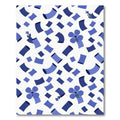 Whimsical Blue Floral Scattered Squares Rug