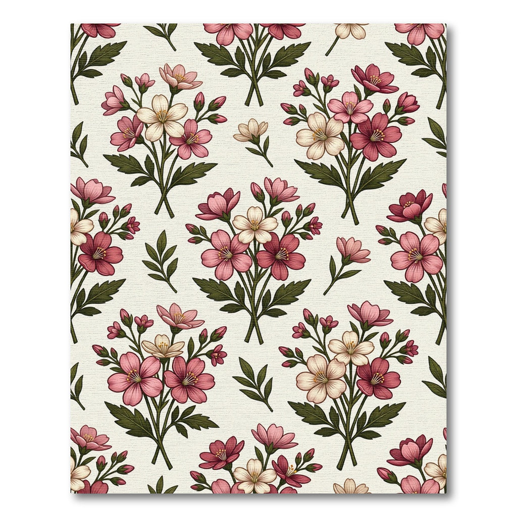 Vintage Blush Pink Floral Botanical Rug