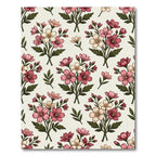 Vintage Blush Pink Floral Botanical Rug