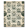 Vintage Botanical Postage Stamp Floral Field Rug