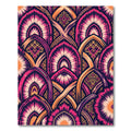 Vibrant Fuchsia Orange Archway Medallion Rug