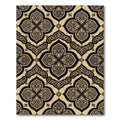 Elegant Gold Black Quatrefoil Damask Rug