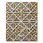 Golden Geometric Interlocking Linear Lattice Rug