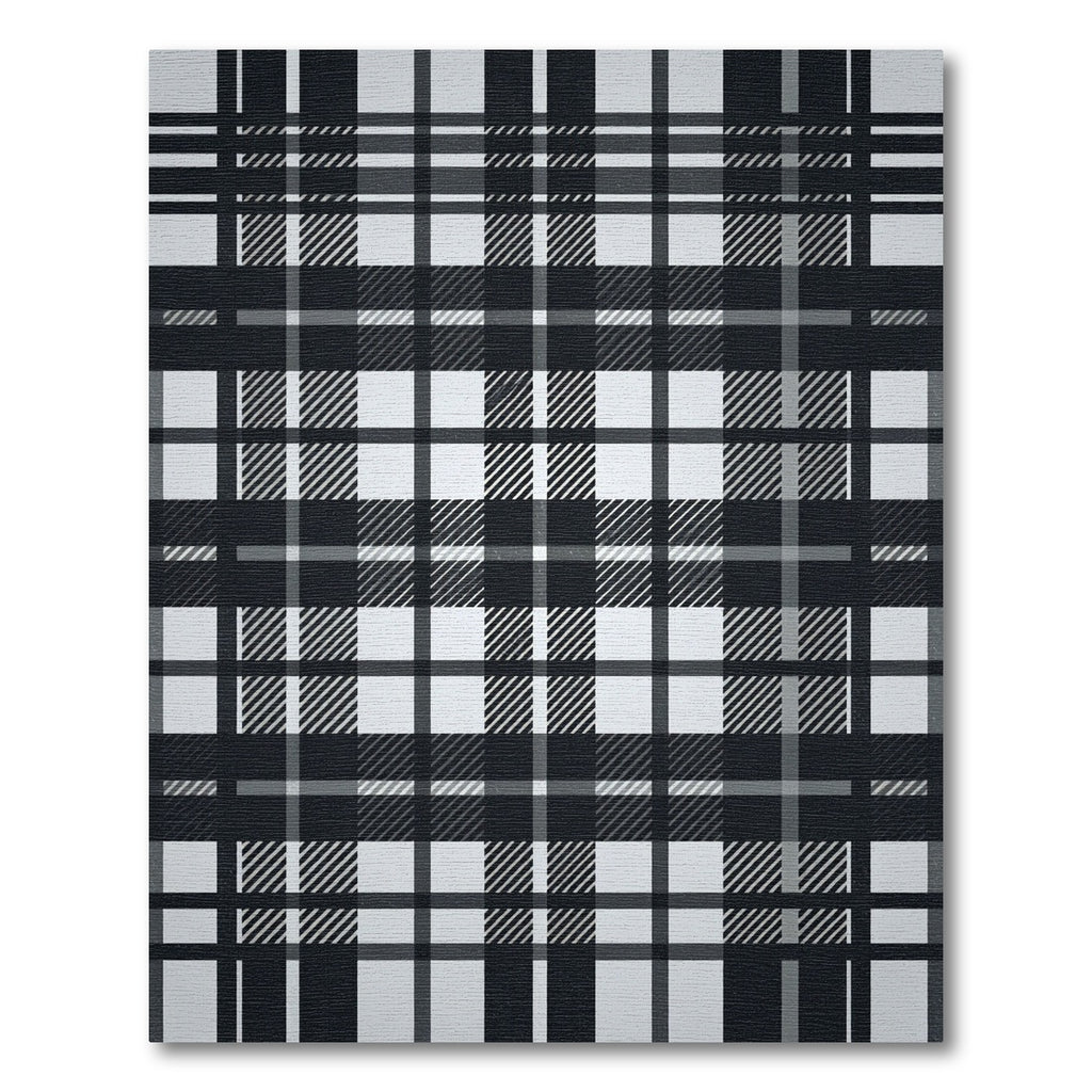Monochromatic Black And White Plaid Rug
