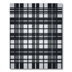 Monochromatic Black And White Plaid Rug