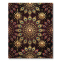 Golden Peacock Feather Mandala Medallion Rug