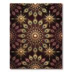 Golden Peacock Feather Mandala Medallion Rug